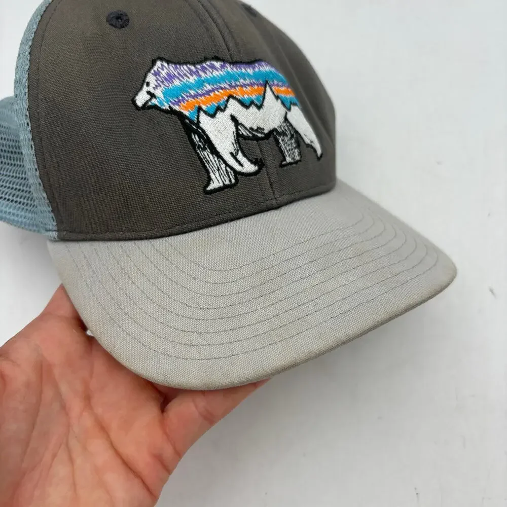 Patagonia Fitz Roy Bear Midcrown Mesh Snapback Trucker Hat Kids Youth Granola